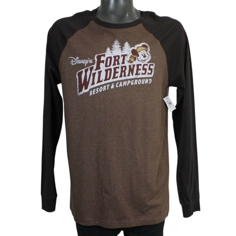 Disney Parks Fort Wilderness Raglan Long Sleeve Shirt Mens Large NWT